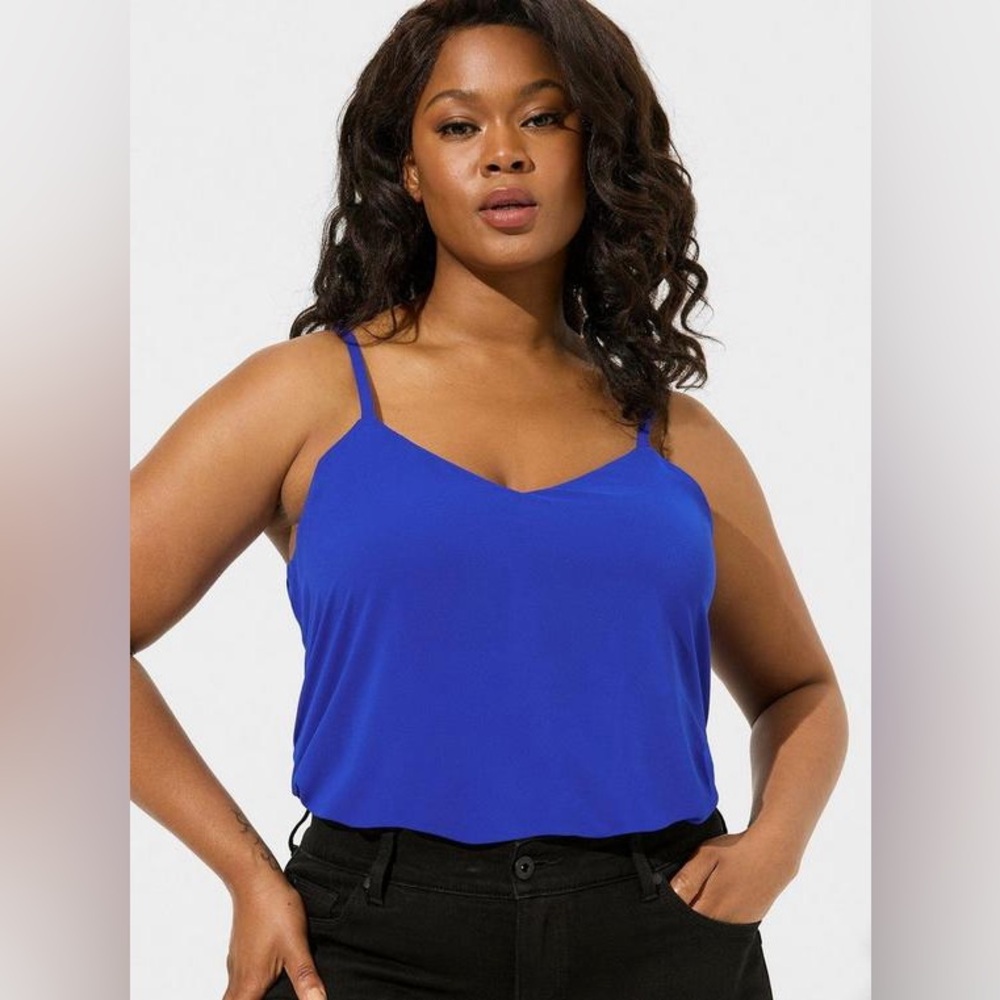 Torrid Blue Camisole Top with V-Neck and A-Line Silhouette Size 1 (XL) Tank Top